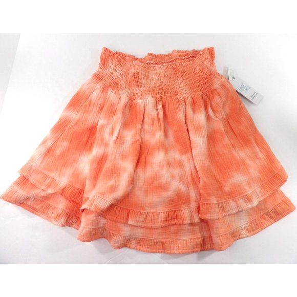 Time & Tru Dresses & Skirts - Women's Summer Light Weight Ruffle  Orange Tie Dye Skirt Large 12-14 NWT
